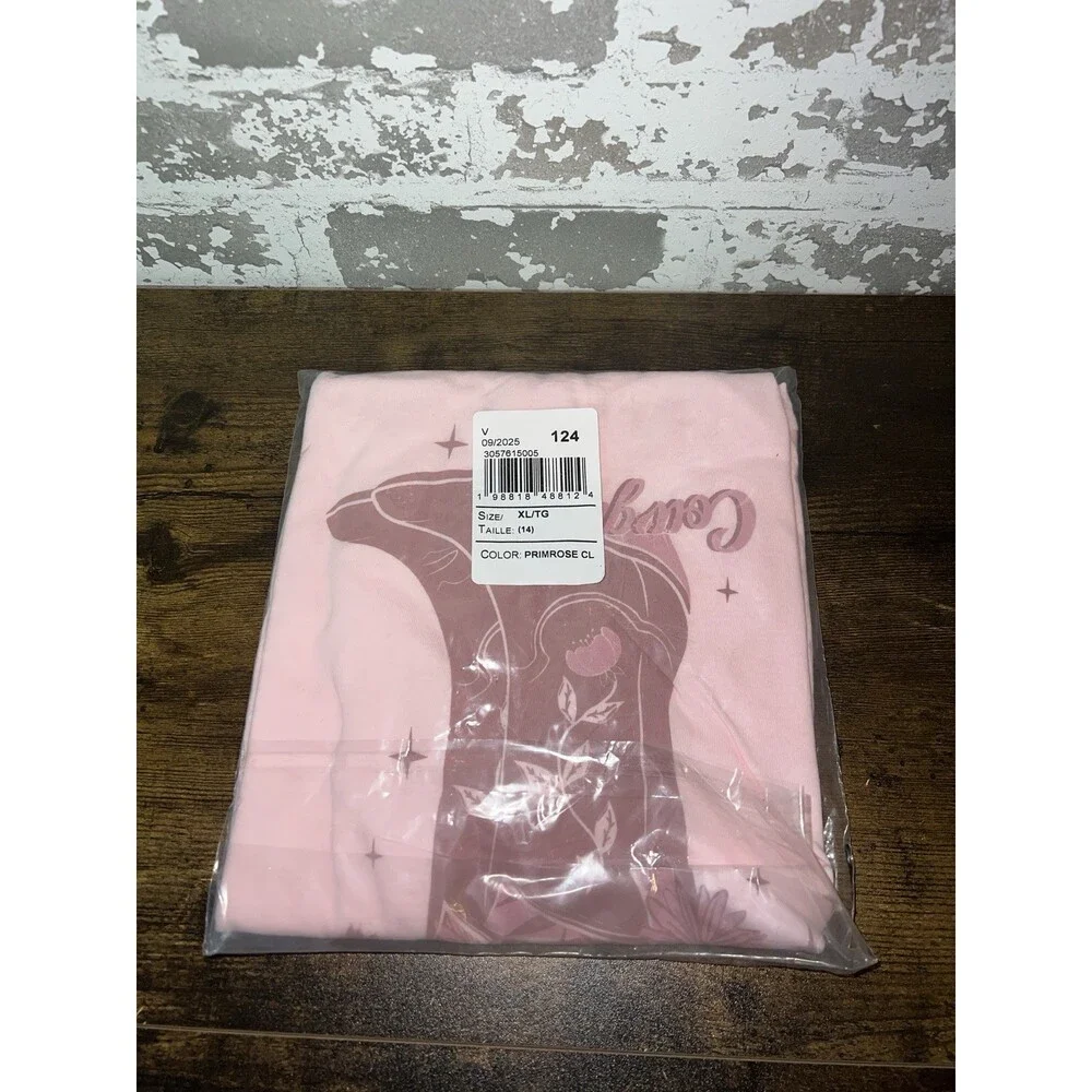 NWT! The Children's Place Cowboy Boots Flowers Graphic Print Pink Size XL